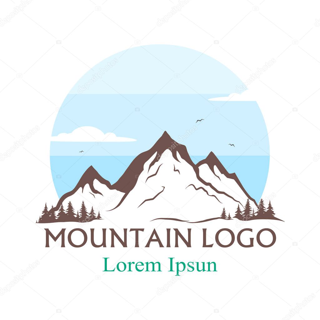 mountains logo. vector illustration. vector silhouette of mountains