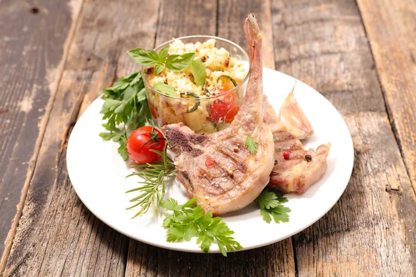 Grilled Lamb Chops Plate — Stock Photo, Image