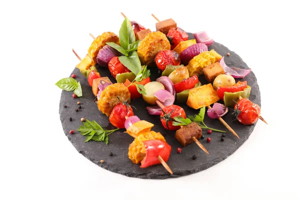 Roasted Vegetable Skewers Plate — Stock Photo, Image