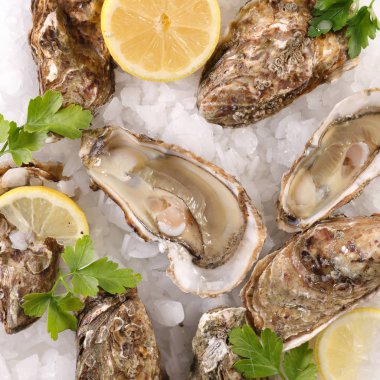 İstiridye maydanoz ve limon ile