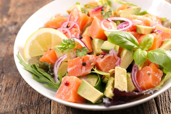 Salmon Avocado Salad — Stock Photo, Image