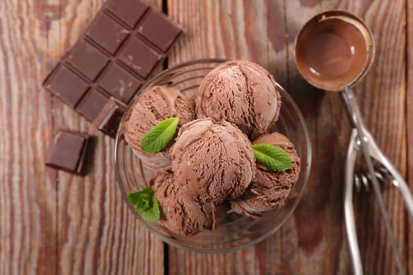 Savoureuse Crème Glacée Chocolat — Photo