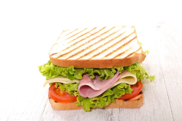 Sandwich Lettuce Cheese Ham — Stock Photo, Image