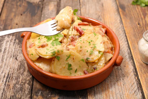 Trufa Francesa Batatas Com Bacon Queijo — Fotografia de Stock