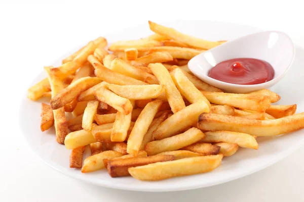 Batatas Fritas Ketchup — Fotografia de Stock