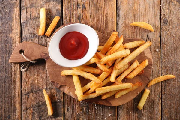 Patatine Fritte Ketchup — Foto Stock