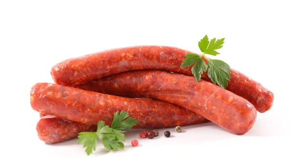 Raw Sausages Isolated White Background — Stock Photo, Image
