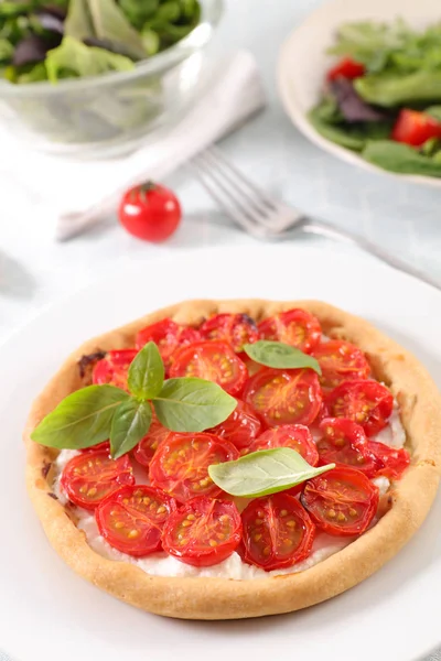 Quiche Tomate Queijo Feta — Fotografia de Stock