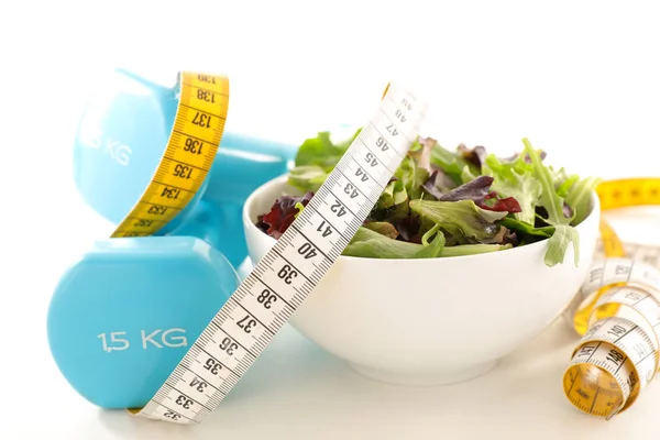 Salad Dumbbells Measure — Stock Photo, Image