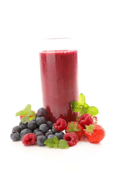 Verse Smoothie Met Bessen Witte Achtergrond — Stockfoto