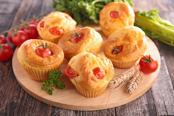 tomato cake appetizer on wooden background