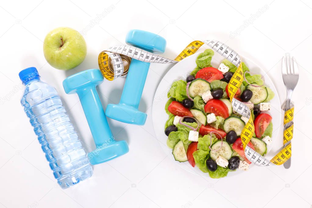 diet food concept on white background