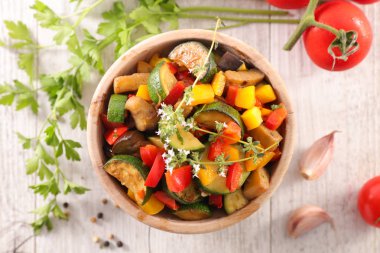 kavrulmuş ızgara sebze yakın çekim yukarı