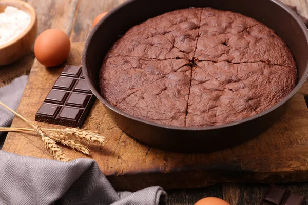 Köstliche Schokoladenkuchen Nahaufnahme — Stockfoto