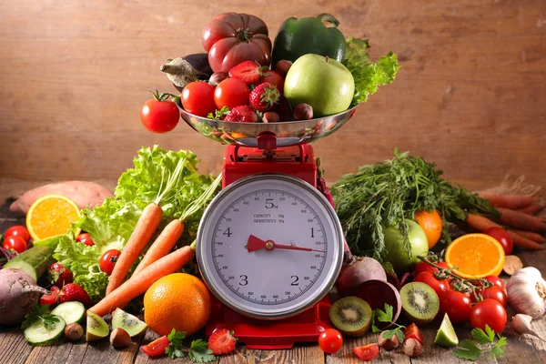 Balance Fruit Vegetables Diet Food Concept — Stock Photo, Image