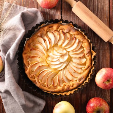 Ev yapımı elma PIE yakın çekim fotoğraf