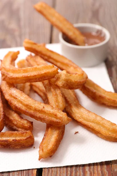 Churro Chocolate Dip Background Close — Stock Photo, Image