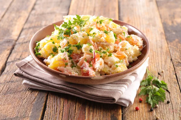 Potato Salad Salmon Sauce — Stock Photo, Image