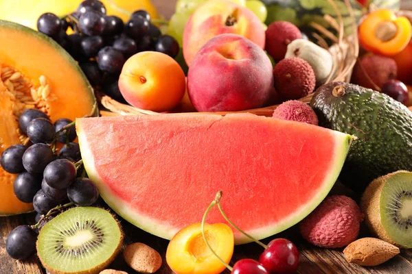 Frutas Verduras Fondo Cerca — Foto de Stock