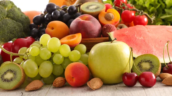 Obst Und Gemüse Hintergrund Nahaufnahme — Stockfoto