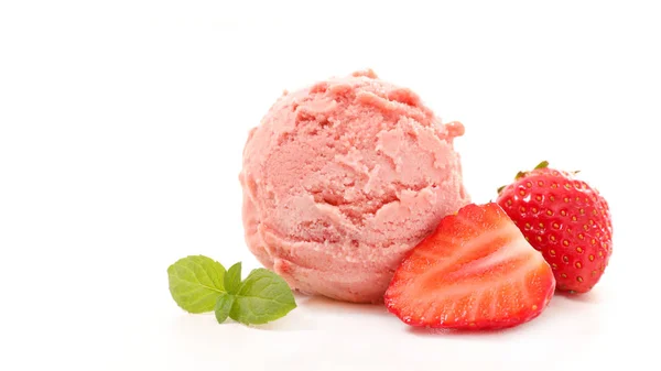 Gelato Alla Fragola Sullo Sfondo Primo Piano — Foto Stock