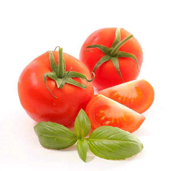 Tomaten Basilicum Achtergrond Close — Stockfoto