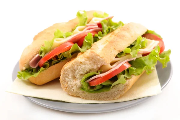 Sandwiches Cheese Ham — Stock Photo, Image