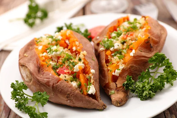 Recheio Batata Doce Com Legumes — Fotografia de Stock