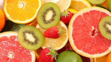 karışık renkli meyve arka plan, yakın