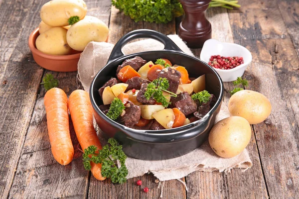 Homemade Beef Vegetables Served Bowl — Stock Photo, Image
