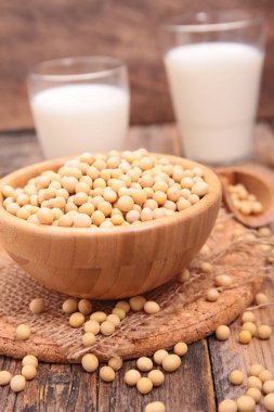 soya fasulyesi ve süt atış kapatın