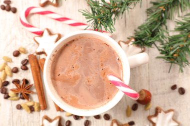 Çikolatalı süt kupa, görünümü kapatın