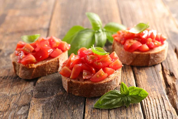 Bruschetta Pomidorami Zbliżenie — Zdjęcie stockowe