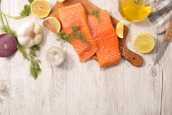 Salmone Con Limone Vista Vicino — Foto Stock