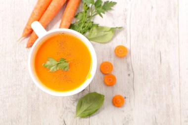 Havuç Çorbası, üstten görünüm