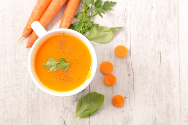 Soupe Aux Carottes Vue Sur Dessus — Photo