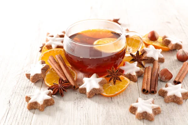 Рождественский Чай Пряничное Печенье — стоковое фото