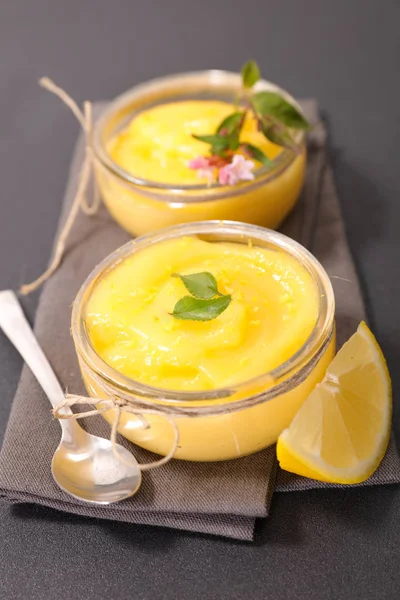 Delicious Lemon Curd Served Bowls — Stock Photo, Image