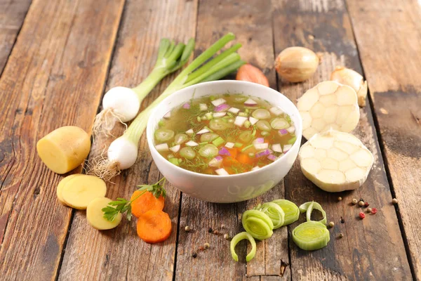 Tigela Sopa Legumes Com Legumes Frescos — Fotografia de Stock