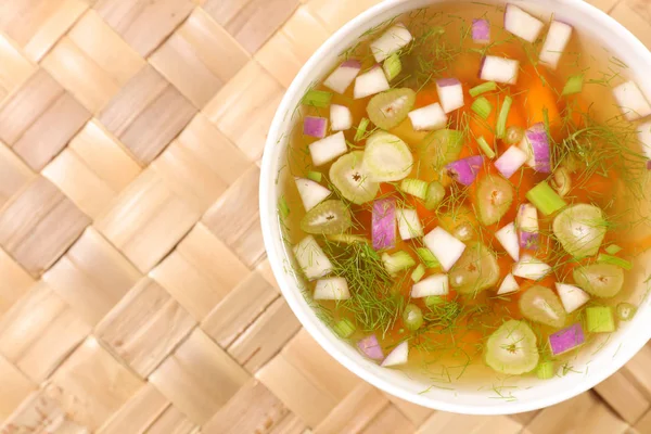 Vista Superior Sopa Verduras Mixtas —  Fotos de Stock