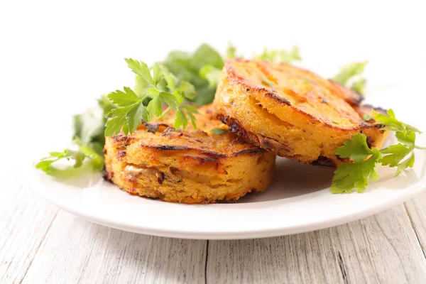 Homemade Vegetarian Cutlets Served Parsley — Stock Photo, Image