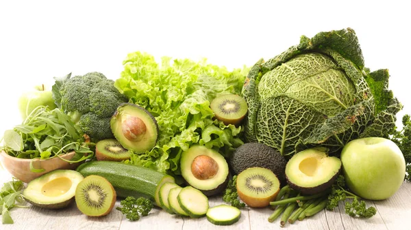 Selection Green Vegetables Table — Stock Photo, Image