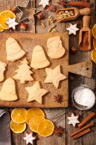 christmas cookies, ingredients and spices