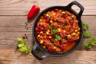 Chili con carne metalik kase