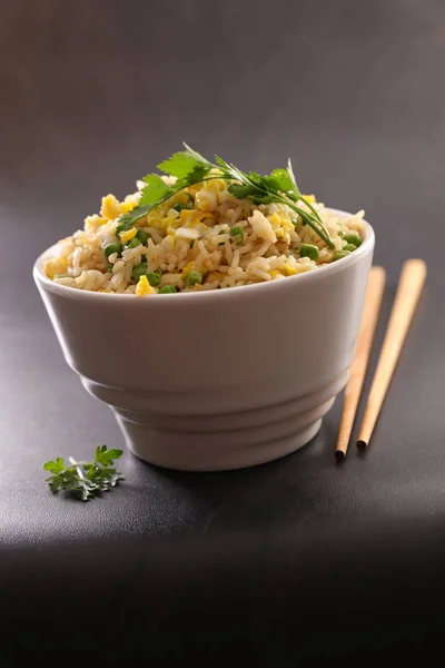 Bowl Rice Vegetables Chopsticks — Stock Photo, Image