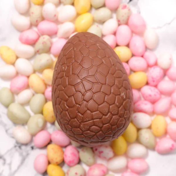 Uova Pasqua Cioccolato Caramelle Dolci — Foto Stock