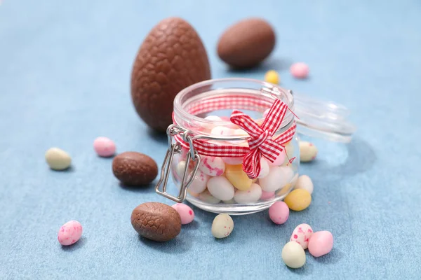 Uova Pasqua Cioccolato Caramelle Dolci — Foto Stock