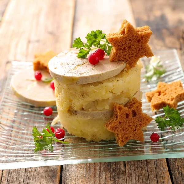 Mashed Potato Foie Gras — Stock Photo, Image