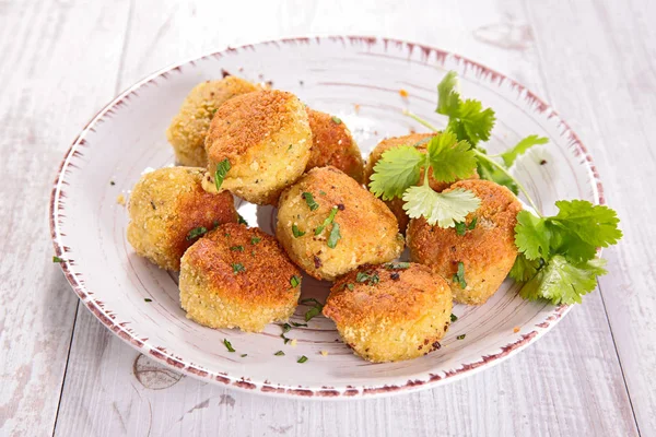 Vegetable Balls Coriander Plate — Stock Photo, Image