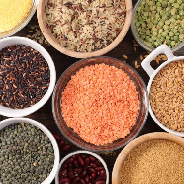 dan yukarıda çeşitli tahıl ve tahıl görüntülemek